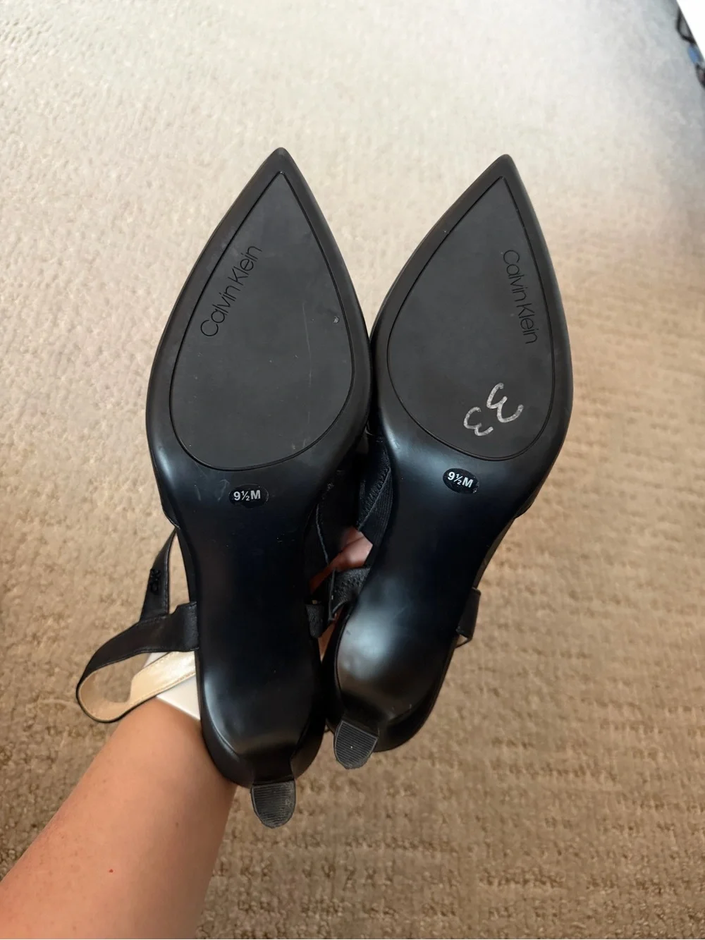 Calvin Klein Larin pointed-toe sling back pumps